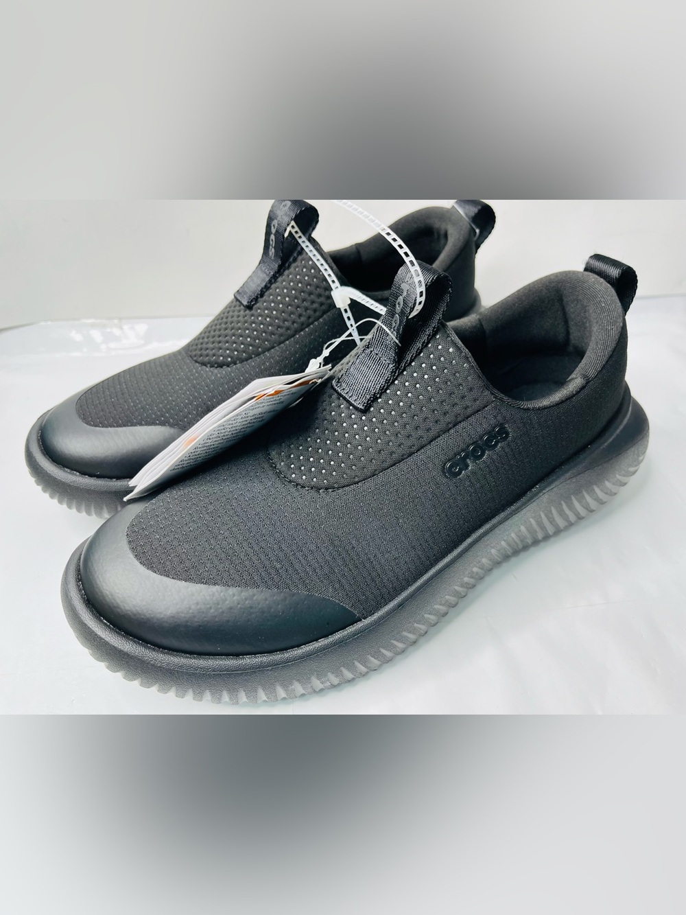 CROCS Men's All-Black Slip-On Athletic Clog Sneakers